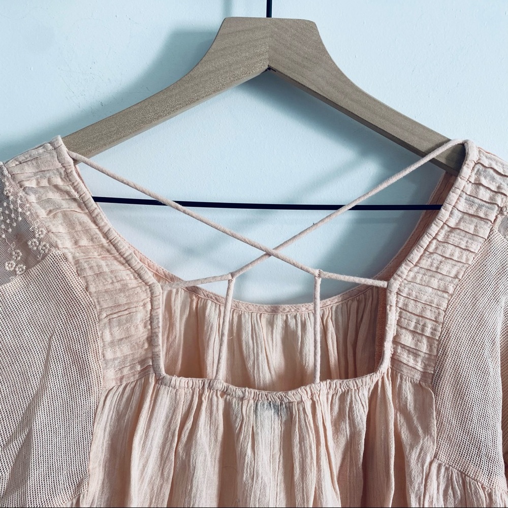 Lucky Brand Pink Boho Peasant Blouse - Picture 7 of 11